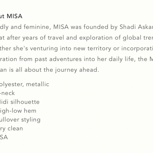 Anthropologie Misa Los Angeles metallic high low dress - Picture 9 of 9